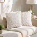 2 Packs Decorative Throw Pillow Covers 20x20 Inch, Floral Sunflower Patterns Soft Plush Velvet Square Cushion Case, Spring Summer Farmhouse Home Decor for Living Room Couch Bed Sofa