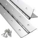 2 Pack Heavy Duty Piano Hinge 48 Inch x 2 Inch Width, 0.047'' Thick Stainless Steel Continuous & Piano Hinge for Cabinet, Door, Toolbox, Wooden Box, Metal Plate, Furniture, Industrial Project