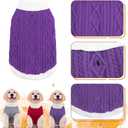 Small Dog Sweaters with Leash Hole Turtleneck Dog Sweaters Knitwear Boys Girls Warm Soft and High Stretch Pet Clothes for Fall WinterPet Shirts for Kitten Puppy Purple Large