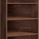 Basic Open Shelf Bookcase 4-Tier Extra Deep Wooden Bookshelf, Storage Shelves with 11-Inch Depth, Black Walnut