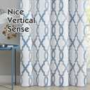 100% Blackout Curtains 54 Inches Long for Bedroom, Blue Grey on White Moroccan Geometric Patterned Window Curtain for Living Room, Farmhouse Thermal Insulated Drapes Grommet Top 2 Panels