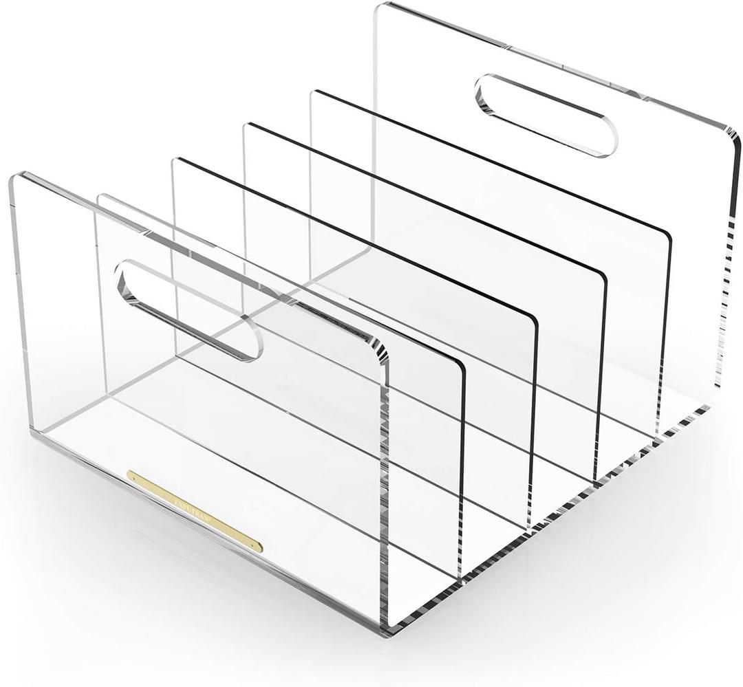 Acrylic File Sorter, Desktop File Collator Office File Organizer, Clear 11.4" x 6.7" x 10"
