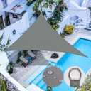 Upgrade 12'x12'x12' Sun Shade Sail Triangle Canopy, Water Resistant & UV Block Sunshade for Outdoor Patio Lawn Beach Garden Carport Backyard Deck Pergola, Grey 
