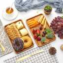 1 pcs 13"x 9" Solid Acacia Wood Serving Tray Rectangular Wooden Serving Platter Natural Wooden Board for Bar Coffee Party