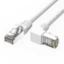 90 Degree CAT6 Ethernet Cable Right Angle Upward Angled White 3ft,RJ45 LAN Gigabit Network Cord Cat 6 90 Degree Adapter,Bandwidth up to 250MHz 1Gbps