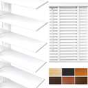 2" Slats Wood Blinds for Indoor Windows: Cordless Solid Wooden Blind&Shades, 35.5"W x 36"H