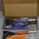 EcoNour 27" Car Snow Brush and Ice Scrapers for Car Windshield (2 Pack) | Scratch Free Bristle Head Snow Brush & Tough Window Snow Scraper with Aluminium Body | Snow Removal Winter Car Accessories (Blue & Orange)