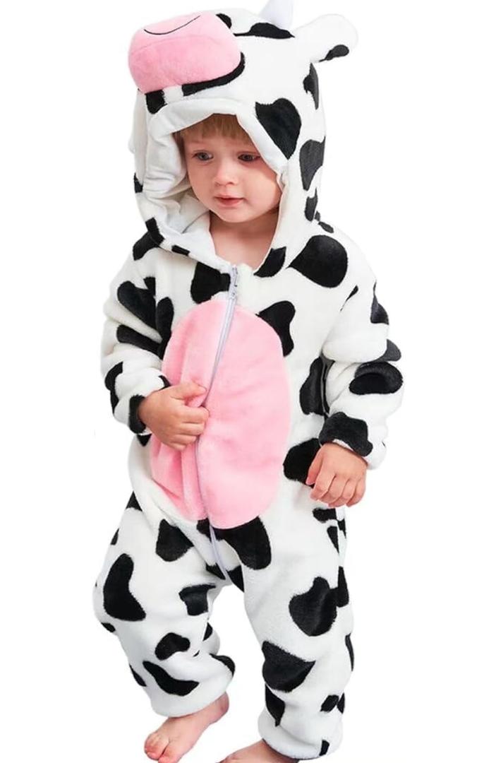 OLLULL Baby Animal Costumes Unisex Toddler Outfit Halloween Dress Up Romper, Size 90