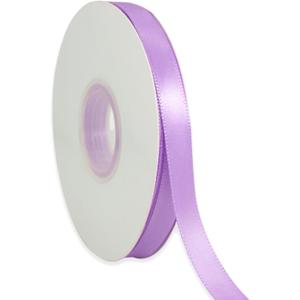 Light Purple Ribbon 3/8 Inch x 50 Yards Satin Ribbon Continuous, Single Face, for Crafts, Gift Wrapping, Floral Bouquet, Weddings, and Decorations, with Spool