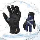 Vgo... 1-Pair -4 or above 3M Thinsulate C100 Lined High Dexterity Touchscreen Synthetic Leather Winter Warm Work Gloves, Waterproof Insert (Size XL, Dark Blue, SL8777FW)