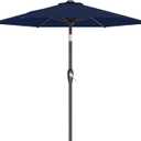 AreShark 7.5FT Patio Umbrella Table Market Umbrella with 6 Sturdy Ribs, Button Tilt/Crank Heavy-Duty Round Outdoor Umbrellas for Garden, Deck, Backyard,and Pool, Navy