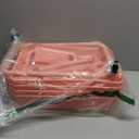 Laiensia 3-Tier Rolling Cart with Wheels, Multifunction Utility Storage Carts, Kitchen Storage Organizer, Mobile Shelving Unit for Bathroom, Laundry, with Classified Stickers, Pink