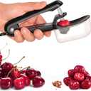 2 x Cherry Pitter Tool Cherries Pitter Stainless Steel Rod for Making Cherry Jam with Lock Design(Black)