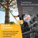 2-in-1 Electric Pole Saws for Tree Trimming, 6 Inch Mini Chainsaw Cordless with Extension Pole, 2 x 4000mAh Batteries,Battery Powered Pole Chain Saw, Tree Trimmer Limb Branch Cutter Pruner