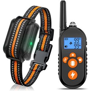 Dog Shock Collar, 2500FT Dog Training Collar with 4 Training Modes, IPX7 Waterproof Shock Collar, Rechargeable Electric Collar for 20-110lbs Medium Large Small Dogs