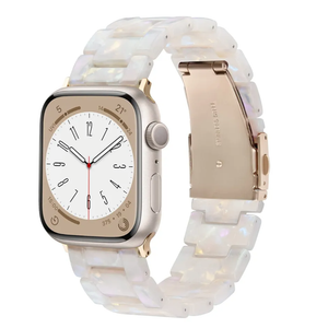 V-MORO Resin Band Compatible with Apple Watch Series 7/8/9/10 41mm/40mm/38mm/42mm Fashion Strap for iWatch Series 6/5/4/3/2/1/SE Lightweight Bracelet Wristband Replacement Women, Ivory White 