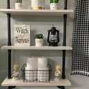 HDDFER White Floating Shelves 24 inch Pipe Wall Shelves Bathroom Shelves Over Toilet with Wood Planks Industrial Pipe Floating Shelves Farmhouse Bathroom Pipe Shelves Wall Mounted, 3Tier24in