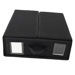 Foldable Bedding Organizer Storage Box Window Fabric Bed Sheet Organizer Container for Closet Space-Saving Blanket Bin for Home Storage