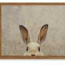 AVECCO Framed Vintage Funny Bunny Easter Wall Art, Cute Farmhouse Aesthetic Wall Decor, Easter Rabbit Art Prints for Bathroom Living Room Bedroom Dining Room Office Decoration Ready to Hang 8x10 inch