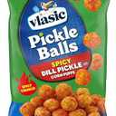 Vlasic Pickle Balls, Spicy Dill Pickle Corn Puffs, 6.5 oz. (12-pk) Vlasic Dill Pickle flavored corn puffs; gluten-free; perfect for lunchboxes & game day; a fun gift for pickle lovers BBD: 05-19-26