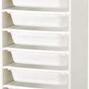 Beright Multipurpose Toy & Book Storage Cabinet with 6 Large Bins, White (17.6X11.8X32.7inch)