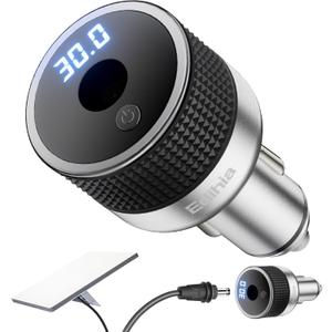 Starlink Mini Car Adapter 12V/24V to 30V, No Reboot Power, Digital Voltage Display, Keeps Starlink Online, 60W Cigarette Lighter Adapter, Supports 16AWG 30M Cable, All-Metal for RV Boat Truck (Silver)