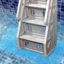 Large Swimming Pool Ladder Mat, 17"x38" Protective Non-Slip Pool Step Pad with TextureProtective Ladder Pad for Above Ground Swimming Pools Liner and Stairs (Blue)