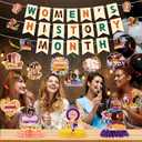 Women's History Month Party Decorations, Womens History Month Banner Hanging Swirls Kit Wall Decor, Mother's Day Honeycomb Centerpieces Table Holiday Decorations Supplies