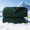 Seersucker Cooling Comforter Queen Size, Q-Max 0.45 Reversible Cooling Blanket for Hot Sleepers, Breathable Lightweight Silk Smooth Summer Bedding, Quilted Ice Blanket, Emerald Green