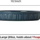 Fun Elements Shallow Dog Bowls, 10.5" Ceramic Large Food Plate for Small, Medium and Large Breeds, Non-Slip, Flat and Wide, Dishwasher Safe, Suitable for Dogs and Cats (Blue)