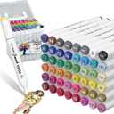 Alcohol Markers, 48 Colors Dual Tip Art Coloring Markers for Adult Coloring Books, Drawing, Sketching, Painting Supplies,Alcohol Based with Carrying Case