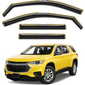 in-Channel Window Rain Guards Fit for Chevy Traverse 2018-2023 Rain Guards Extra Durable Chevrolet Traverse Window Deflectors Visors Vent Visors Vent Shades Car Accessories -4 pcs