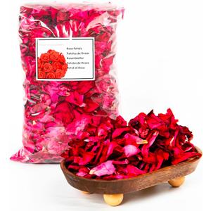 Fortunate Flowers 7.1oz/200g Dried Rose Petals Bulk for Wedding, 40 Cups Red Fresh Real Dry Rose Petals Dried Flower Petals Bulk for Bath, Confetti, Flower Girl, Bridal Shower, Roses Petals Decoration