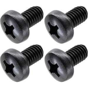 Black License Plate Screws for Audi and VW, Phillips Machine Pan Head 18-8, Stainless Steel, M6-1.0 x 8 mm Bolt (Pack of 4)