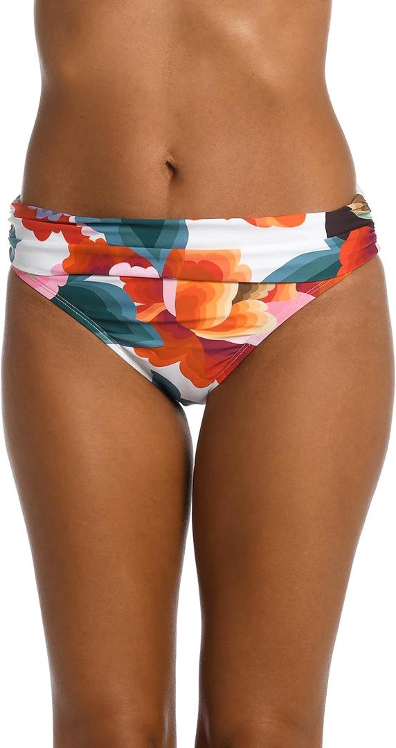 La Blanca Women's Banded Hipster Bikini Swimsuit Bottom, Multi/ / Floral Rhythm, 10