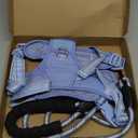 PoyPet No Pull Dog Harness and 5 Feet Leash Set, Release on Neck Reflective Adjustable Pet Vest, Front & Back 2 D-Ring and Soft Padded Pet Harness with Handle for Small to Large Dogs(Light Blue,XL)