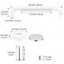 24 Inch White Anti Slip Bathroom Shower Grab Bar w/Knurled Grip
