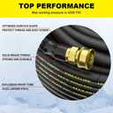 POHIR Power Washer Hose 100FT with 3/8'' Quick Connect, High Tensile Wire Braided Car Wash Water Hose with 2 Quick Connect Kits Compatible M22 14 mm, 1/4 Inch Hose for Pressure Washer, 4200 PSI
