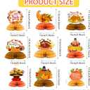 2 x 9 Pieces Fall Party Decorations,Thanksgiving Honeycomb Centerpiece Set with 3D Double-Sided Thanksgiving Table Decoration for Autumn Theme Birthday Party Supplies