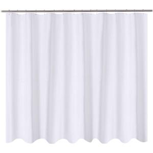 N&Y HOME Fabric Shower Curtain Liner Oversize 96 x 72 inches, Hotel Quality, Washable, Water Repellent, White Bathroom Curtains with Grommets, 96x72