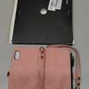 Defencase Compatible with iPhone X/XS Case Wallet with RFID Blocking Card Holder for Women Men, Fashion PU Leather Magnetic Snap Flip Zipper Strap Wallet Phone Case Fit for iPhone Xs & X, Rose Pink