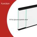 Sliding Door Track, Fit 1/4" Thick Panels, U Channel Rubber for Sliding Cabinet/Closet Door Track, Black, 4Feet*3Set, Fit 1/4" Thick Panels/Glass