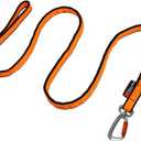 Non-stop dogwear Bungee Leash Elastic Dog Leash for Sports Like Running, Biking and Skiing with Dogs, Black/Orange, Size 2.0 m / 23 mm