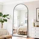 Floor Mirror, 76"34" Full Length Mirror with Stand for Bedroom Living Room, Black