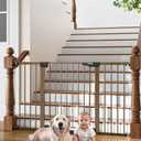 Cumbor 29.7-54.2" Wide Baby Gate for Stairs, Mom's Choice Awards Winner-Self Closing Dog Gate Indoor for Doorways, No Drilling Pressure Mounted Pet Gates for Kids, Easy Walk Through Safety Gate, Brown