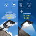 Solar Street Lights Outdoor 20000LM, Solar Powered LED Flood Light with Motion Sensor & Remote Control, Dusk to Dawn Security Lighting, 3 Color Modes, Wide Angle for Parking Lot Yard, 2 Pack
