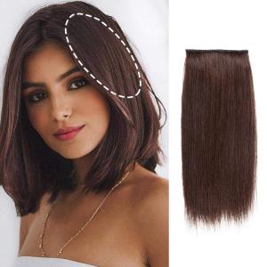 Clip in Hair Extensions Silky Straight Real Remy Human Hair Double Weft One Piece Wiglets Hair Pieces for Thinning Hair Invisible Hairpin Add Women Men Hair Volume Thick 10 inch#2 Dark Brown