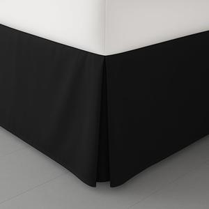 LUX Décor Twin Bed Skirts 16 Inch Drop - Brushed Microfiber Pleated Bed Skirt - Easy Fit, Wrinkle & Fade Resistant (Twin, Black)