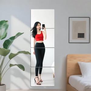 2 Pack Acrylic Mirrors for Wall,20 x 20 Inch Self Adhesive Frameless Small Mirror Tiles, Flexible Plastic Mirror Sheets for Bedroom Home Gym Door (2, 20"*20")