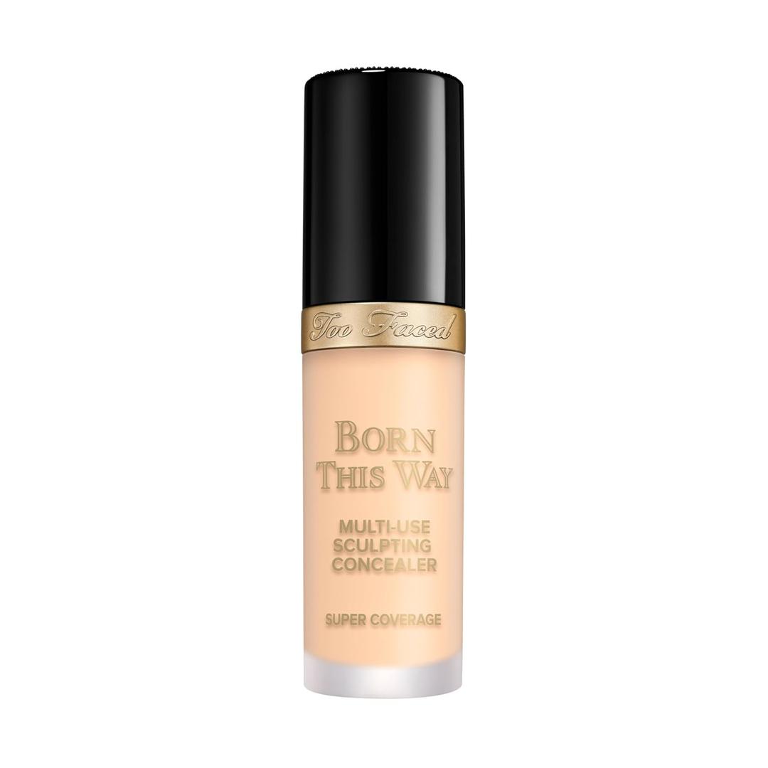 Too Faced Born This Way Super Coverage Multi-Use Concealer | Full Coverage, Non-Comedogenic, Oil Free + Long Lasting Concealer | Hyaluronic Acid, Coconut Water + Alpine Rose (06 Almond (Fair with Golden Undertones))